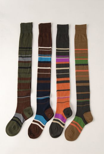AW1213 STRIPE OVER KNEE SOCKS - VARIOUS